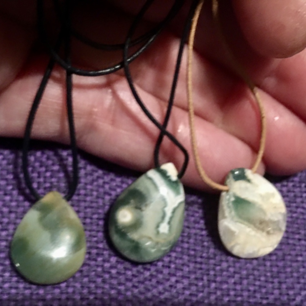 Tiny Pendants on a Leather Thong 1/12 & 3/24